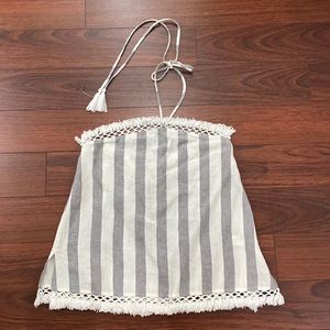 Olivaceous linen top